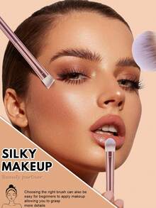 21PCS Makeup Tools Set Including:15PCS Makeup Brush Set+1pc Makeup Sponges+1pc Triangle Powder Puffs+1pc Facial Ice Compress+2PCS Hand Bowl Strap+1pc Hairband - Multicolor - View 2