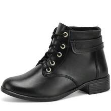 Women's Brown Tractor Boot With Short Shaft And Comfortable Strap + Crossbody Bag With Strap - Black - View 4