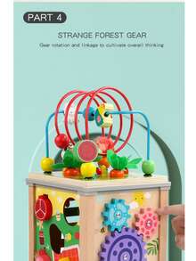 1 Set Baby Early Education Multi-Functional Hexagon Puzzle Box, Kids Shape Sorting Toy, Beads, Bug Catching, Piano Keys, Shape Recognition Educational Toy - Multicolor - View 10
