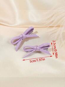 10个/套可爱蝴蝶结发夹 - 柔和的紫色、薄荷绿、粉色和其他淡雅色调，小巧的缎面发夹，适合编发、扎马尾辫以及日常或特殊场合佩戴。 - 彩色 - 查看 4