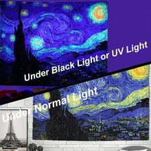 1 Pc Starry Sky Uv Light Blue Tapestry, Flag For Room, Room Decor, Tapestry, Wall Decor, Wall Art ,Room Stuffs, Flags For Room, Home Decor, Wall Tapestry - 1PC - 查看 3