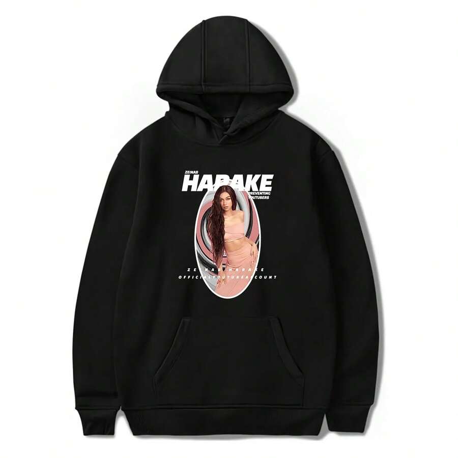 Zeinab Harake Hoodie Sweatshirt Men Women Long Sleeve Hoodies Pullover Unisex Casual Fashion Streetw - 黑色 - 查看 1