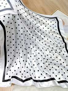 1pc Bohemian Style Printed Satin Headscarf, Fashionable Outdoor Headwear Or Hair Accessory, Suitable For Spring And Summer, Can Also Be Used As Scarf, Headband Or Hair Tie. Very Suitable For Autumn And Winter Outfits, A Proper Accessory For Women.,Beach,Holiday - White - View 4