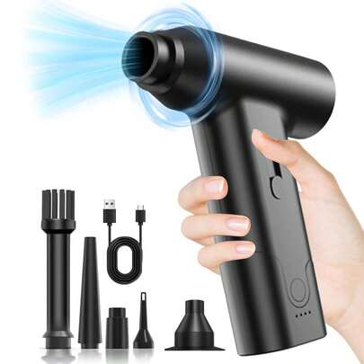 Portable Wireless Air Duster - Rechargeable Electric Air Blower Suitable For Computer Keyboards, Car Interiors, Leaves And Pet Hair Cleaning, Efficient Dusting Tool