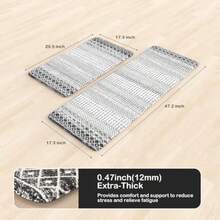 Kitchen Mats for Floor 2 Piece Anti Fatigue Mats for Kitchen Floor Cushioned Non Slip Kitchen Mat Boho Rug for Laundry Office Black and White - 17,3 x 4717,3 x 29 - Ver 3