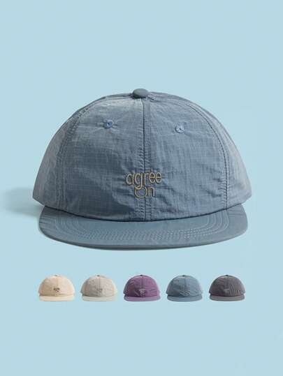 1顶简约字母刺绣纯色速干棒球帽，男女通用，夏季户外防晒徒步帽