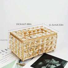 Nordic Style Luxury Crystal Tissue Box, Minimalist Creative Paper Towel Storage Box For Home, Bathroom Decor And Storage, Suitable For Autumn Decoration And Back To School Season - Silver - View 7