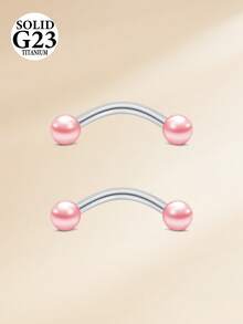 CIZME 2 piezas Anillos de titanio de aleación G23 de 16G para cejas, trago, hélice, rook, daith, pendientes, anillo de labio, barra de Body, joyería de perforación corporal, retén de 8 mm y 10 mm - Bola de perlas - Ver 15