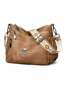 Dedoo Middle-Aged Women's Soft Material Crossbody Bag, New Spring/Autumn Fashion Shoulder Bag - Brown - View 6