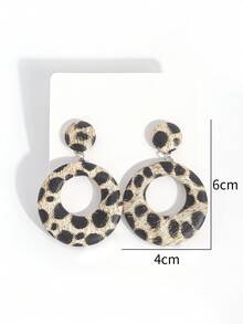 1 Pair Leopard Print Dangle Earrings - Multicolor - View 5