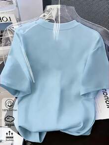 Women's 100% Cotton T-Shirt For Summer & Autumn, Printed Pattern, Loose Casual Sports Style, Vacation And Holiday - Bean Green - View 2