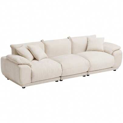  SICOTAS 102" Sectional Sofa For Living Room - Modular Comfy Couch Removable Chenille Fabric Sofa With Deep Seat, Modern 3-Seater Large Sofa Couches Set Apartment