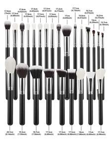 25Pcs Professional Makeup Brush Set Foundation Powder Concealer Eyeshadow Blending Blush Highlighter Natural-Synthetic Hair Brushes,Professional Makeup Brushes Set Suitable For Beginners And Professional Makeup Artists.(Black) - Multicolor - View 3