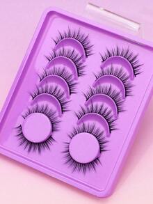 6 pares de pestañas postizas naturales de visón 3D, pestañas falsas de maquillaje, pestañas postizas, herramientas de belleza al por mayor - Negro - Ver 3