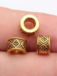 20pcs 7.8x7.8x5.2mm Geometric Rhombus Pattern Large Hole Beads Spacer Beads For DIY Jewelry Making Bracelet Necklace Keychain Phone Chain Making Accessories Handmade Craft Making Findings - Spacer Beads - View 8