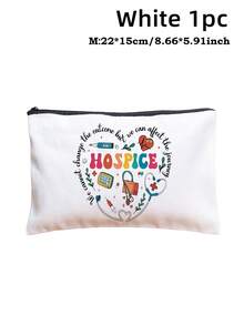 [Multiple Options] Nurse-Themed Colorful "NURSE" Letter And Medical Graphic (E.G. Stethoscope, Syringe) Decorated Cosmetic Storage Bag / "NURSING IS A WORK OF HEART" Heartwarming Slogan Print, White Canvas, Portable Multi-Function Toiletry Bag And Medical Supplies Storage Pouch Make Up Bag Cosmetic Bag Makeup Pouch Wash Bag Makeup Storage Durable Mothers Day Gift Holiday Essentials Mother Gifts - Multicolor - View 14