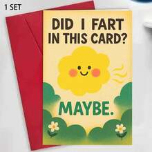 1/3 Sets Humorous Greeting Card Featuring A Funny Fart Joke, Ideal For Friends And Family. Great For Birthdays, Anniversaries, Or Simply To Bring A Smile. A Perfect Gift Idea For Any Event, Complete With An Envelope - A - View 9