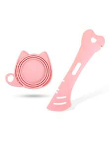 2026 New Thickened Pet Feeding Set, Cat Can Spoon And Lid, 2-In-1 Multifunctional Spoon, Cat Tail Tube Squeezer, Can Opener, Cat Paw Design Suitable For Cats And Dogs - Multicolor - View 3