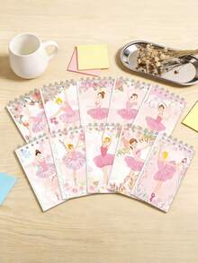 1/5/10pcs Ballerina Ballet Portable Coil Notebook, 10 Styles Mini Notepad, For Birthday Party Favors, Office Supplies - Multicolor - View 5