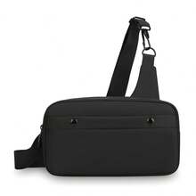 男士新款胸包，黑/灰/绿/蓝四色可选，经典图案，尼龙材质，时尚休闲多功能男士单肩包，多口袋多隔层，3D立体收纳，更便捷实用，适合学生、中小学生、校园生活、旅行、商务出行、日常通勤、购物、办公、约会、户外活动等场合。 - 彩色 - 查看 17