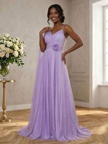 Grife Velasco Graduation Dress, Bridesmaid, Wedding, Long, Sparkly, Full Skirt, Guest - 紫丁香色 - 查看 1