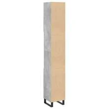 vidaXL Mobiletto da bagno con ripiano, grigio cemento, 30 x 30 x 190 cm, mobiletto da bagno moderno, mobiletto rettangolare, ampio specchio, elegante mensola a muro, pratico organizer - Polvere di cemento - Visualizzare 9