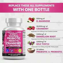 Women's Probiotics – 60 Capsules – PH Balance, Odor Control & Daily Freshness – Cranberry Prebiotic – Gut & Vaginal Health – Vegan Non-GMO – Limited Time 2-Pack - 2 CÁI - Xem 2