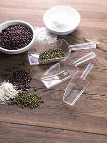 6 piezas Mini espátulas de plástico transparente, cucharas, cucharas multiusos pequeñas para helado, adecuadas para bodas, dulces, postres, bufés, helado, proteína en polvo, café, té - transparente - Ver 3