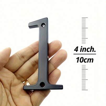 1pc 4-Inch Black Modern Style House Number Plate, Zinc Alloy Metal Address Plaque With 0-9 Numbers, Contemporary Home Address Number Sign, Front Door Mailbox Wall Mounted Number Identifier, Spring Home Renovation, Easter Housewarming Gift, Mother's Day New Home Present, Memorial Day Outdoor Decor, Enhance Curb Appeal