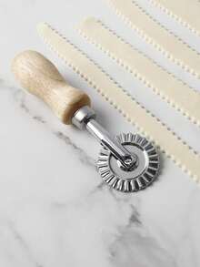 2pcs Stainless Steel Pastry Crimper Wheel With Wooden Handle – Dough Cutter For Pie Crust, Pasta, And Pastry Decorating - View 4