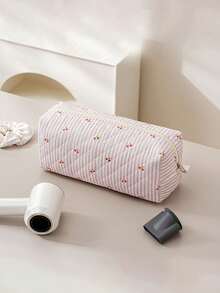 1 pièce Sac de rangement matelassé à imprimé floral pour sèche-cheveux, sac à outils de coiffure avec poche intérieure, étui de voyage pour sèche-cheveux, sac pour fer à friser, sac à maquillage - Multicolore - Voir 16