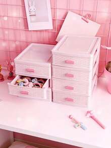 1pc Multifunctional Girl's Vintage Design 2/3/4/5 Drawer Cabinet, Sturdy And Durable, Can Store Hair Accessories, Sundries, Etc., Suitable For Children's Room - Multicolor - View 6