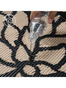 Outdoor Plastic Straw Rug Waterproof Patio 5X8 6X9 8x10 9X12 Black Brown Rose Mat For Porch Camping RV Balcony Deck Courtyard Reversible Lightweight Durable Portable Carpet - 玫瑰花 - 查看 2