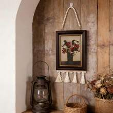 1 pieza Marco de fotos colgante de pared de 7 pulgadas con borlas, marco de fotos de estilo europeo y francés personalizado de lujo, estilo Ins, marco de fotos de estilo pastoril vintage - 1PC - Ver 2