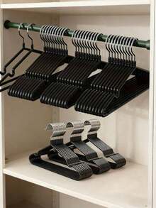 Velvet Hangers - Non-Slip Clothes Hangers - Suit Hangers With 360 Degree Rotatable Hook - Heavy Duty Coat Hangers - Pants Hangers - Black - View 3