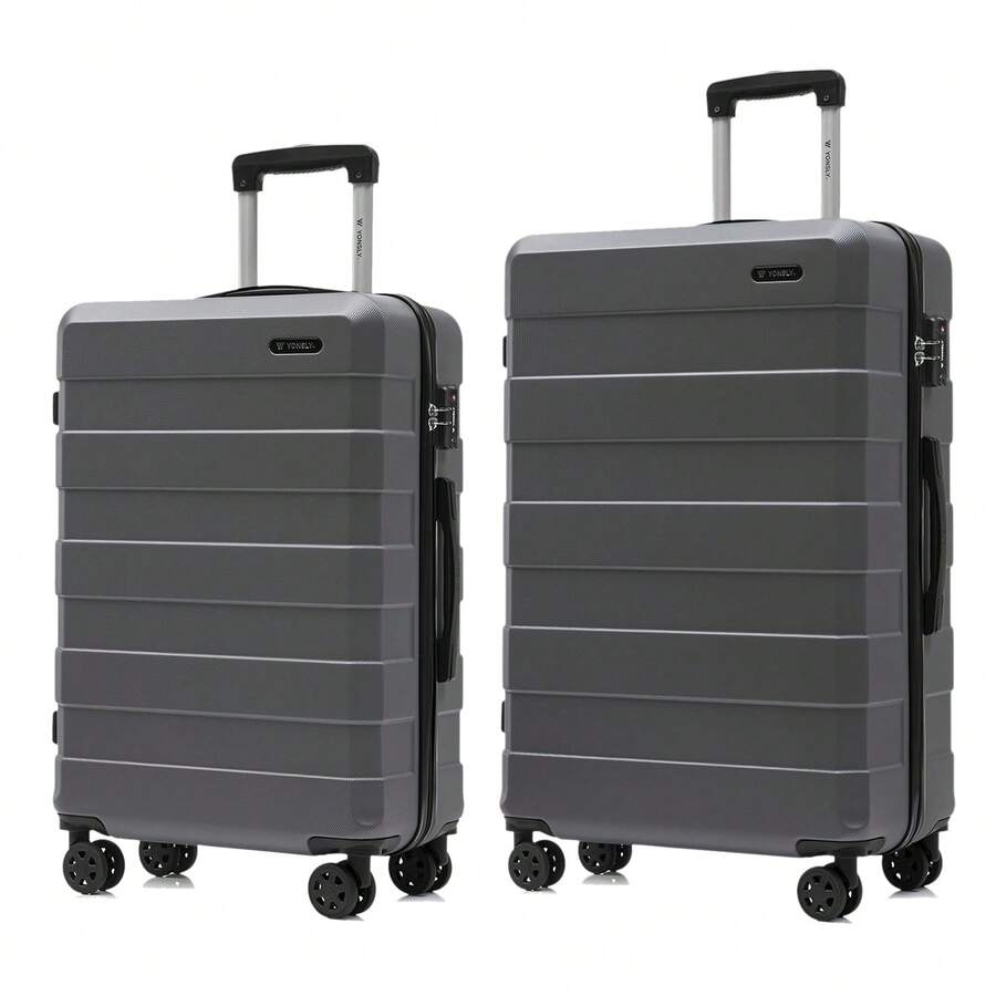 YONSLY Set di 2 Valigie 24/28 Pollici con Lucchetto TSA Doganale Cerniera YKK 4 Ruote Silenziose 360° Cerniera a Doppio Uso Tasca a Rete Valigia Rigida per Vacanze Gite Familiari e Viaggi di Coppia