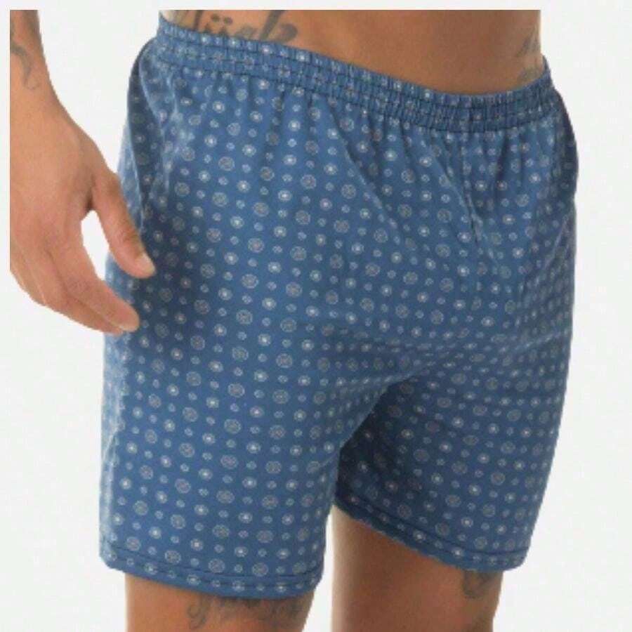Short de Liganete Masculino Estampado Samba Canção Verão Fresquinho Qualidade e Conforto - Multicolorido - Visão 1