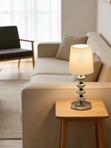 1pc USB Powered High-Quality Metal Retro Desk Lamp, Suitable For Bedside, Hostel, Dining Room, Camping, Minimalist Warm Light Atmosphere Lamp - Silver - View 3