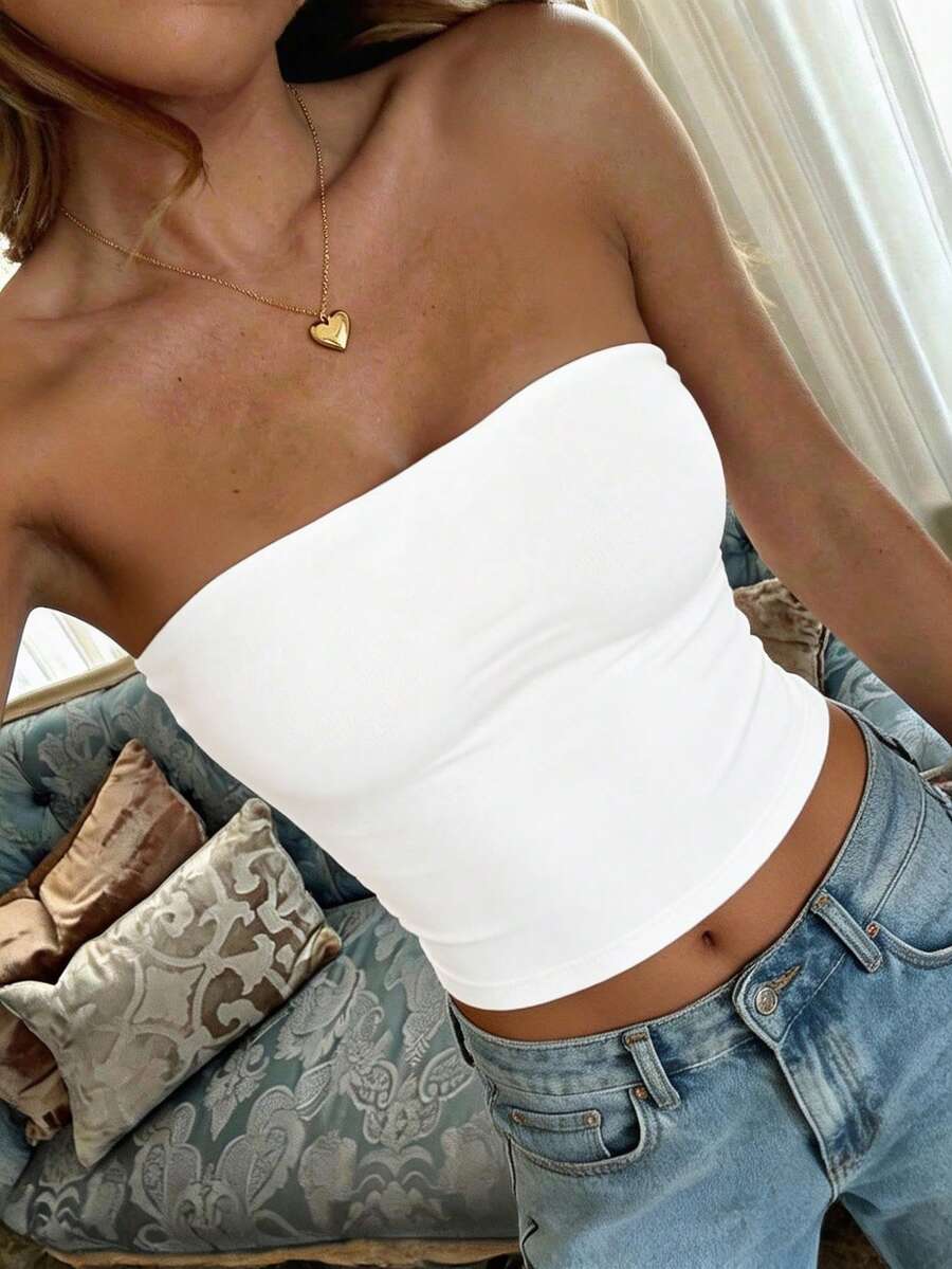 Áo croptop không tay gợi cảm dành cho nữ GAOVOT, kiểu dáng Y2K cổ vuông, thoải mái và đa năng cho mùa hè, màu trắng. - trắng - Xem 1