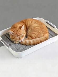 1pc PP Material Double-Layer Litter Box, Pet Toilet, Removable & Washable With Drainage Hole, Suitable For Cats, Small Dogs, Rabbits, Guinea Pigs And Other Small Animals, All Season Use - Multicolor - View 4