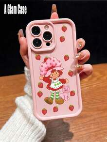 Pink Strawberry And Shortcake Retro Sweet Cute Fashion Phone Case.It Is Compatible With Galaxy Models Including Compatible For Galaxy S25, S24, S23, S22, S21 PLUS, FE And Ultra,Galaxy A33 Compatible With For Iphone17 Pro Max, 16, 15, 14 And 13.It Makes A Perfect Gift For Birthdays, Holidays, New Year And Valentine's Day. - Hồng - Xem 3