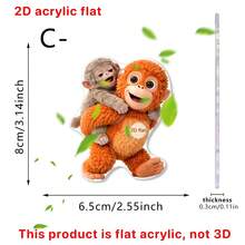 1/5pcs Acrylic Cute Monkey Mother & Baby Hugging Keychain, Warm Graphic Design, Suitable For Decorating Keys, Backpacks, Wallets, Mother's Day Decor, 2D - Multicolor-chain - View 15