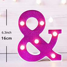1件 16cm 紫色發光字母燈，家居裝飾 LED 字母燈，室內房間裝飾，婚禮求婚裝飾，生日派對裝飾字母燈牌 - 紫色 - 查看 33