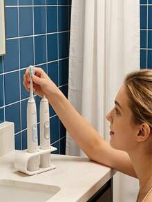 Universal Electric Toothbrush Holder | Modern Resin/Plastic Stand, Breathable And Easy To Dry, Vertical Storage Saves Space. - Multicolor - View 3