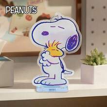 Peanuts 1个花生漫画官方授权亚克力立牌钥匙扣，炫彩极光边缘包包挂件，可爱花生漫画粉丝收藏礼品 - 橘色 - 查看 9