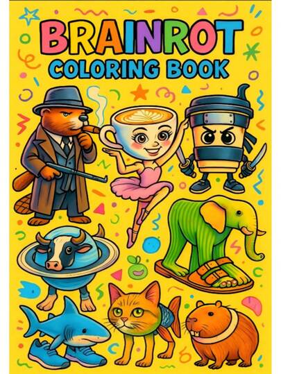 1. “令人惊叹”的涂色书：32 页充满趣味、奇特的生物和表情符号插图，218 克厚纸，有趣而怪异的动物艺术作品，有助于缓解压力，非常适合喜欢有趣的表情符号和放松的青少年和成年人。