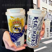 2026 FIFA 世界盃皇家馬德里隊徽保溫杯，520ml 316不鏽鋼便攜咖啡杯，學生旅行水壺，球迷周邊車用馬克杯，送給男性的創意禮物，俱樂部紀念款 - 彩色 - 查看 9
