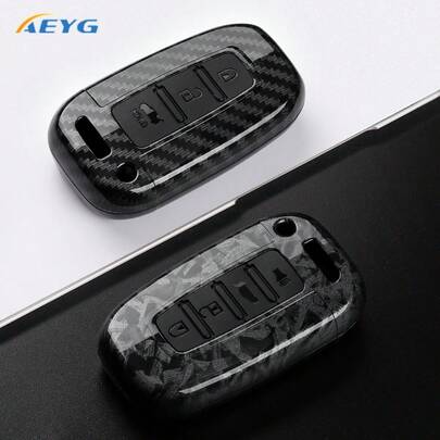 Ốp chìa khóa xe hơi bằng nhựa ABS kiểu sợi carbon cho IX35 Elantra Sonata 8 9 Kia Sportage K5 K2 Sorento.