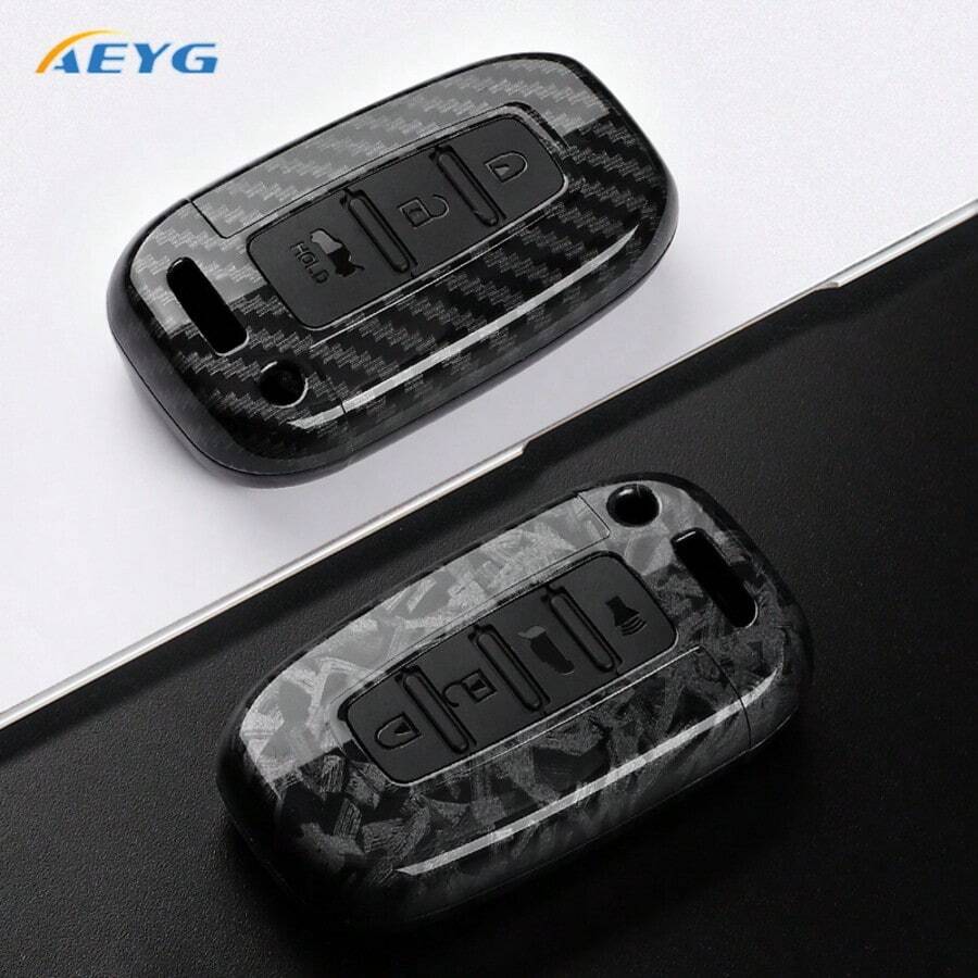 Modern IX35 Elantra Sonata 8 9 Kia Sportage K5 K2 Sorento Carbon Fiber Style ABS Car Key Case Smart Remote Key Fob - Modern G - View 1