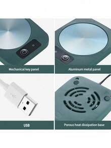 自动温控杯垫，咖啡杯保温器，电热垫，适用于办公桌，情侣情人节礼物，男女皆宜，办公桌配件，简约加热器，光滑表面，智能咖啡保温器，情侣礼物，咖啡爱好者 - 彩色 - 查看 6